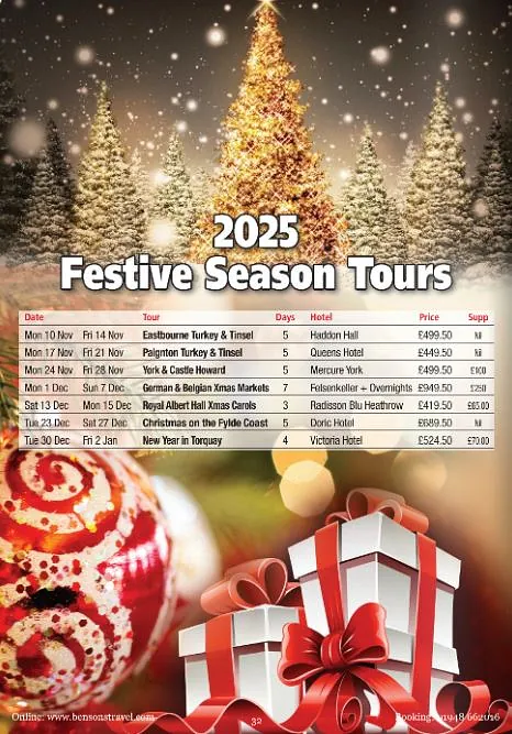 Festive season tours